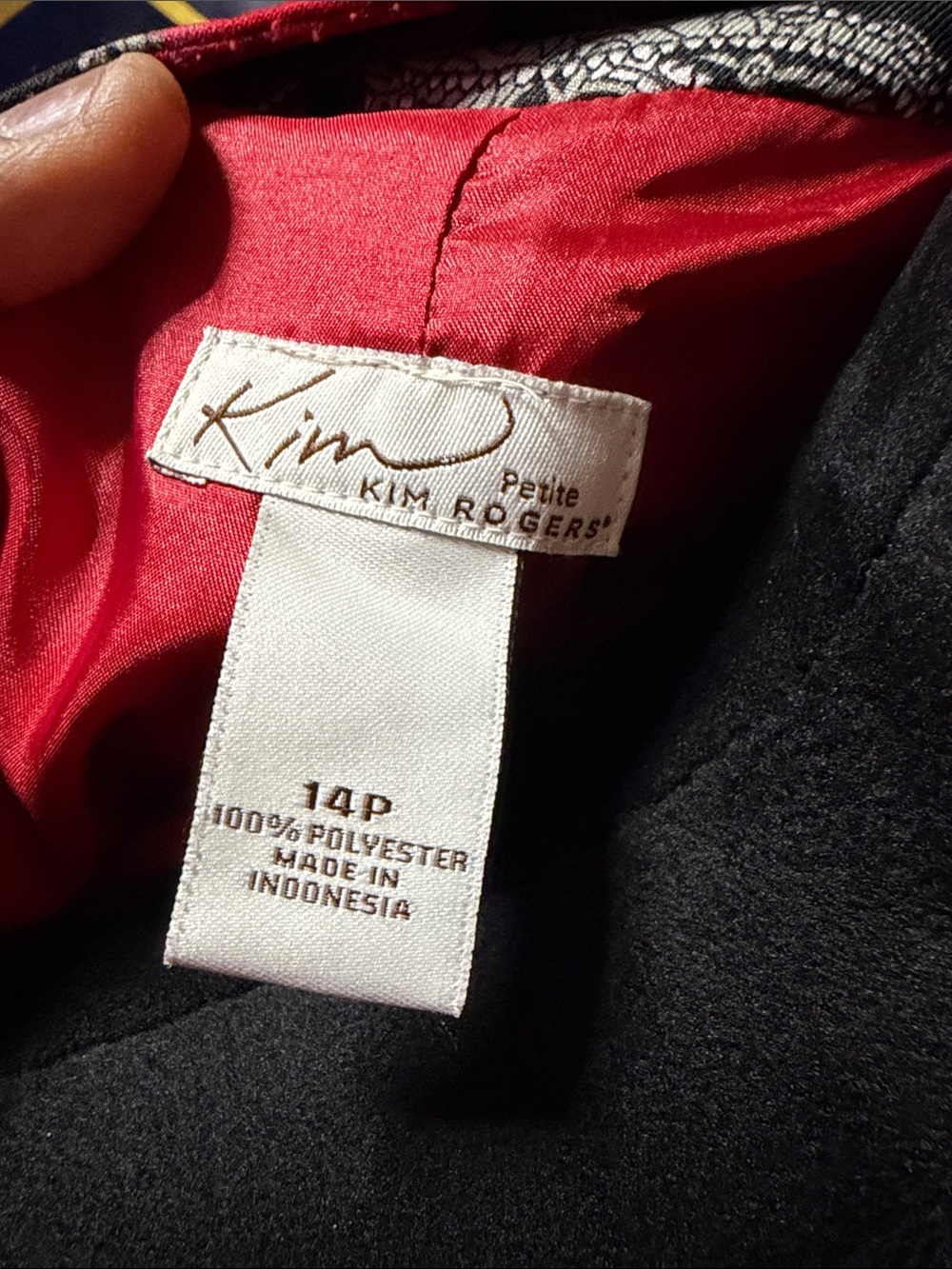 Women’s Kim Rogers Black Floral Blazer Jacket with Red Rose Print - Picture 11 of 12